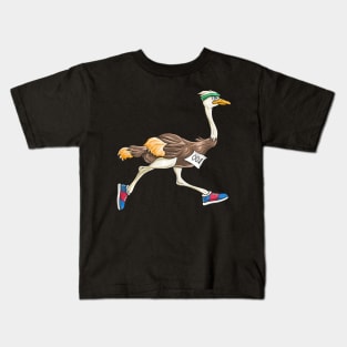 Ostrich Bird Running Marathon T Shirt Gift Women Men Kids Kids T-Shirt